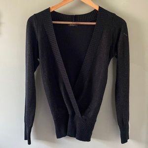 Deep vneck gold sparkle sweater
